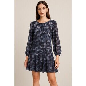 BCBG  NTW Size Med Modern Boho Meets City Chic  blue with bottom ruffle Y2K